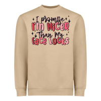 Mushroom i promise i'm nicer than my face looks Heavyweight Sweatshirt - MaliasSmallBusiness