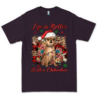 Plum christmas life is better with a chihuahua Premium Tee - JahusDesignShop