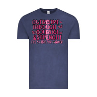 Vintage Denim overcome through courage strength  malia Vintage Tee - MaliasSmallBusiness