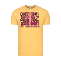 Vintage Mustard overcome through courage strength  malia Vintage Tee - MaliasSmallBusiness