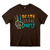 Chocolate Brown death of party Heavy Core Tee - RacoonDesign