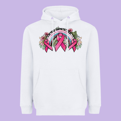 Cancer Ribbon Rainbow Cancer Awareness Heavyweight Hoodie Designed By Howdyjamesfarm