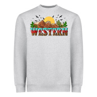 Heather Grey western Heavyweight Sweatshirt - NancyCooperArtShop