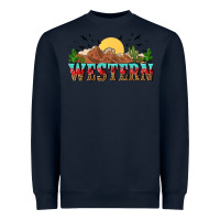 Navy western Heavyweight Sweatshirt - NancyCooperArtShop