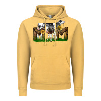 Vintage Mustard Western Holstein Cow And Baby Cow Mom Vintage Hoodie - LillyAllenDesigns