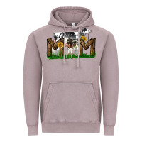 Vintage Zinc Western Holstein Cow And Baby Cow Mom Vintage Hoodie - LillyAllenDesigns
