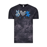 Cloud Black peace love autism Vintage Tee - MaliasSmallBusiness