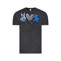 Vintage Black peace love autism Vintage Tee - MaliasSmallBusiness