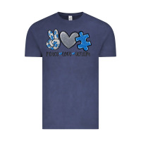 Vintage Denim peace love autism Vintage Tee - MaliasSmallBusiness