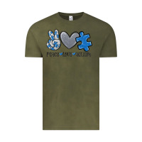 Vintage Olive peace love autism Vintage Tee - MaliasSmallBusiness