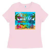 Bubblegum Pink enjoy every moment of summer Ladies Tee - HRA Design Shop