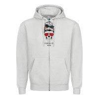Dove Grey Glitter American Flag Patterned American Mom Skull Zipper Hoodie - Bettercallsaul
