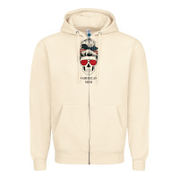 Sandshell Glitter American Flag Patterned American Mom Skull Zipper Hoodie - Bettercallsaul