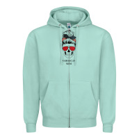 Seafoam Glitter American Flag Patterned American Mom Skull Zipper Hoodie - Bettercallsaul