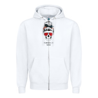 White Glitter American Flag Patterned American Mom Skull Zipper Hoodie - Bettercallsaul