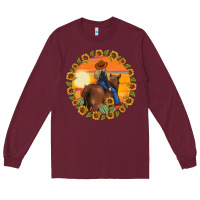 Burgundy cowgirl sunflower Long Sleeve Tee - MaliasSmallBusiness