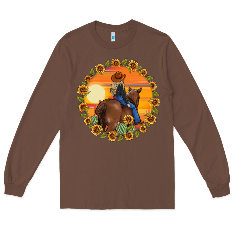 Cowgirl Sunflower Long Sleeve Tee by MaliasSmallBusiness | Teevron