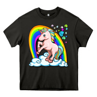 Asphalt cute unicorn with rainbow Heavy Core Tee - FaDigitalArtStudio