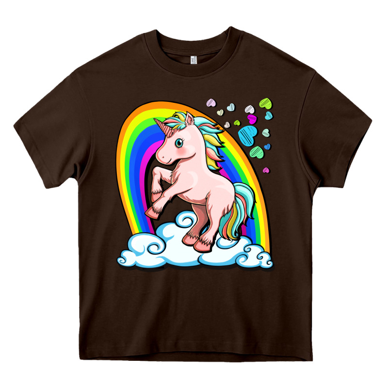 Cute Unicorn With Rainbow Heavy Core Tee by FaDigitalArtStudio | Teevron