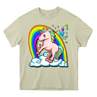 Mossy cute unicorn with rainbow Heavy Core Tee - FaDigitalArtStudio