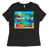 Black enjoy every moment of summer Ladies Tee - HRA Design Shop