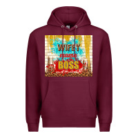 Burgundy wifey mama boss Premium Hoodie - TumblerDesignByShophia