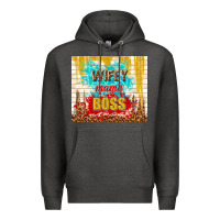 Charcoal Heather wifey mama boss Premium Hoodie - TumblerDesignByShophia
