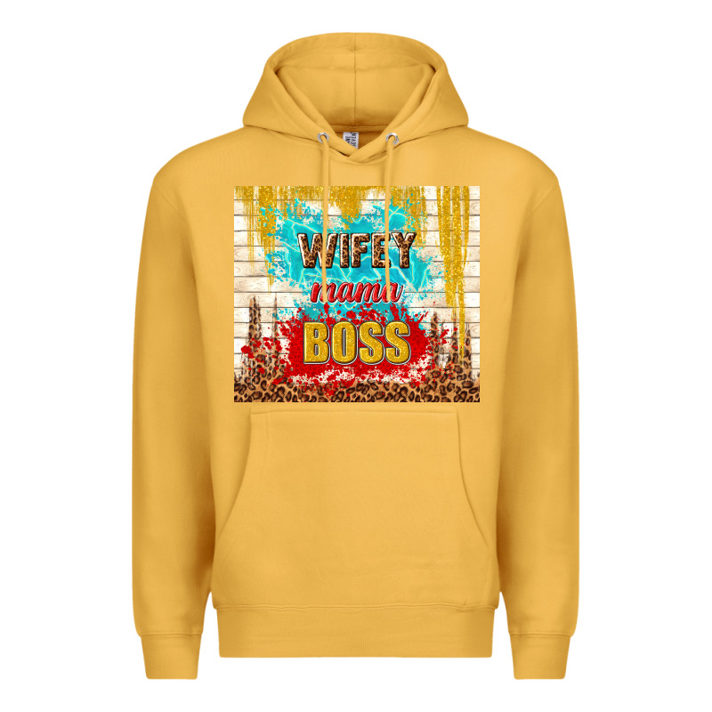 Wifey Mama Boss Premium Hoodie by TumblerDesignByShophia | Teevron