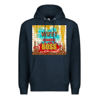 Navy wifey mama boss Premium Hoodie - TumblerDesignByShophia