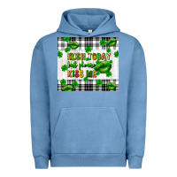 Pigment Pebble Blue Irish today but please kiss me st. patricks day Urban Hoodie - FaDigitalArtStudio