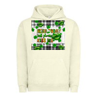 Pigment Pistachio Irish today but please kiss me st. patricks day Urban Hoodie - FaDigitalArtStudio