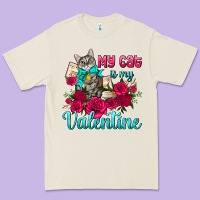 My Cat Is My Valentine Premium Tee Designed By Adodesignshop