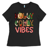 Black holly jolly vibes Ladies Tee - FaDigitalArtStudio