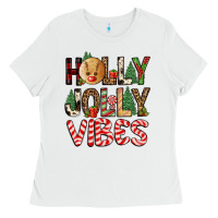 White holly jolly vibes Ladies Tee - FaDigitalArtStudio