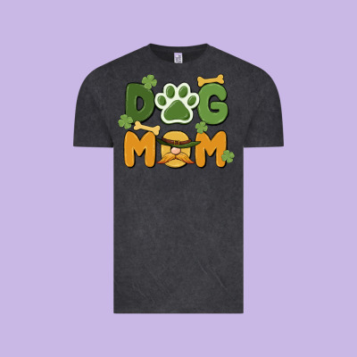 St. Patricks Day Dog Mom Vintage Tee Designed By Maliassmallbusiness