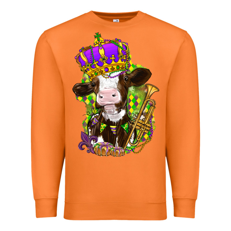 Mardi Gras Cow Premium Sweatshirt by HowdyJamesFarm | Teevron