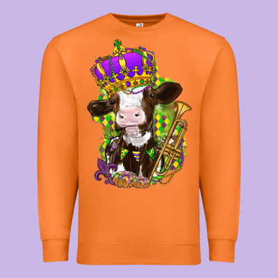 Mardi Gras Cow Premium Sweatshirt Designed By Howdyjamesfarm