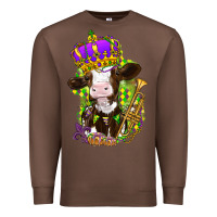 Chestnut Mardi Gras Cow Premium Sweatshirt - HowdyJamesFarm