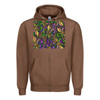 Chestnut mardi gras fleur de lis Zipper Hoodie - RanaPortraitStore