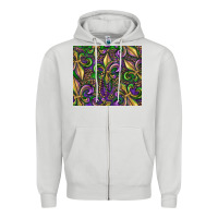 Dove Grey mardi gras fleur de lis Zipper Hoodie - RanaPortraitStore