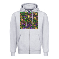 Heather Grey mardi gras fleur de lis Zipper Hoodie - RanaPortraitStore
