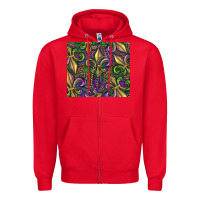 Red mardi gras fleur de lis Zipper Hoodie - RanaPortraitStore