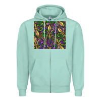 Seafoam mardi gras fleur de lis Zipper Hoodie - RanaPortraitStore