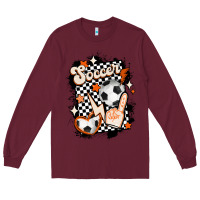 Burgundy vintage soccer Long Sleeve Tee - MaliasSmallBusiness