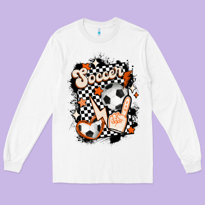 Vintage Soccer Long Sleeve Tee Designed By Maliassmallbusiness