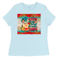 Baby Blue drink in my hand toes in the sand tumbler Ladies Tee - HRA Design Shop
