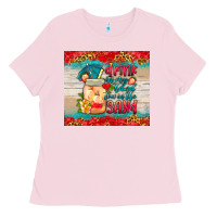Bubblegum Pink drink in my hand toes in the sand tumbler Ladies Tee - HRA Design Shop