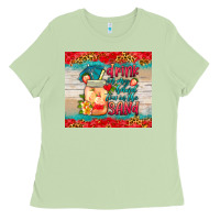 Matcha drink in my hand toes in the sand tumbler Ladies Tee - HRA Design Shop
