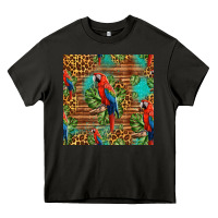 Asphalt macaw parrot seamless pattern Heavy Core Tee - HRA Design Shop