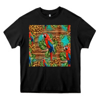 Black macaw parrot seamless pattern Heavy Core Tee - HRA Design Shop